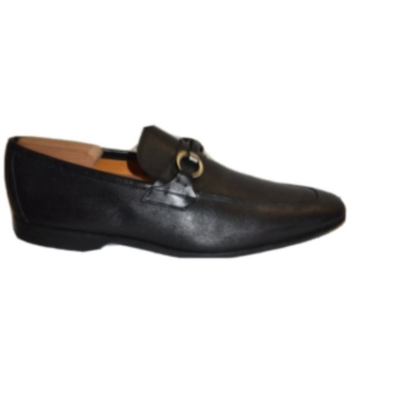 Magnanni Horsebit Leather Loafer Size 10 M Black 16482 - Picture 1 of 12